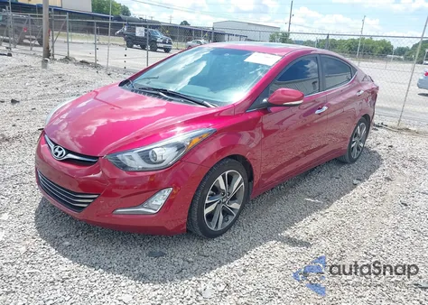 2016 Hyundai Elantra Limited z USA, uszkodzony, nr VIN 5NPDH4AE6GH654865